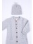 Babyhola Organik Triko Kız Erkek Bebek Çocuk Bereli Tulum Takım 5717 4