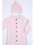 Babyhola Organik Triko Kız Erkek Bebek Çocuk Bereli Tulum Takım 5717 4