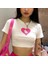 Y2K Love Bunny Baskılı Beyaz Crop 3