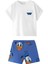 Unisex Bebek & Çocuk Donald Duck Baskılı Pamuklu Bisiklet Yaka Beyaz T-Shirt ve Şort Alt Üst Takım 1