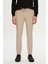 Slim Fit Bej Beli Lastikli Bağcıklı Fermuarlı Likralı Rahat Jogger Pantolon 2HC03ORTJGR01 1