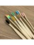 8-Pack Renkli Doğal Bambu Diş Fırçası Çevre Ahşap Gökkuşağı Bambu Diş Fırçası Ağız Bakımı Yumuşak Kıl (Yurt Dışından) 3