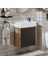 Ayaksız Tek Kapaklı Lavabolu 50 cm Banyo Dolabı 4