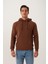 Erkek Nakışlı 3 Iplik Sweatshirt Kahverengi 2