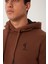 Erkek Nakışlı 3 Iplik Sweatshirt Kahverengi 3