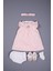Gül Detaylı Çiçekli Kız Bebek Bayramlık Elbise 5'li Set Kutulu 11688 2