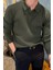 Haki Erkek Polo Yaka Fitilli Triko Kazak 1
