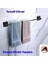 Yapışkanlı Tuvalet Lavabo Banyo Mutfak Havlu Standı Askısı Paslanmaz Metal Siyah Bez Havluluk Uzun 40 cm 3