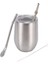 Yerba Mate Çay Bardağı Seti 12 Oz, Çift Duvar Paslanmaz Kahve Su Kapaklı Bardak 2 Bombillas Pipet Kaşık ve Fırça, Gümüş (Yurt Dışından) 1