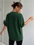 Kadın Nefti Yeşil Brooklyn Nyc Baskılı Oversize Tişört 2