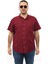 Erkek Büyük Beden Bordo Renk Pamuk Hakim Yaka Cepli Kısa Kol GÖMLEKKK-8017-TSS 1