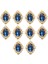 10 Cabochon Flatback Süsleme Düğün Takı Mavi 30X25MM (Yurt Dışından) 1