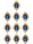 10 Cabochon Flatback Süsleme Düğün Takı Mavi 30X25MM (Yurt Dışından) 3
