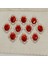 10 Cabochon Flatback Süsleme Düğün Takı Dıy Kırmızı 30X25MM (Yurt Dışından) 1