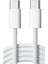 6A 66W Apple Iphone 15 Uyumlu Type-C To Type-C Örgülü Hızlı Data ve Şarj Kablosu Beyaz 1
