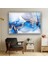 Mavi Mermer Desenli Cam Duvar Tablosu 4