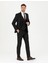 Erkek Siyah Slim Fit Çizgili Yelekli Takım Elbise 50285266-VR046 5