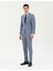 Erkek Koyu Mavi Ex. Slim Fit %100 Yün Çizgili Takım Elbise 50285418-VR032 4