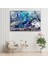 Mavi Mermer Desenli Temperli Cam Duvar Tablosu 3
