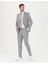Erkek Gri Ex. Slim Fit Çizgili Yün Karışımlı Takım Elbise 50285262-VR024 4