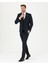 Erkek Lacivert Slim Fit Çizgili Yelekli Takım Elbise 50285266-VR033 5