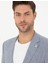 Erkek Koyu Mavi Ex. Slim Fit Keten Karışımlı Ceket 50284935-VR032 2