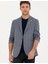 Erkek Lacivert Ex. Slim Fit Keten Karışımlı Ceket 50285142-VR033 3