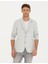 Erkek Açık Gri Ex. Slim Fit Keten Karışımlı Ceket 50285142-VR001 1
