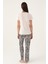 Buttoned Bej Kadın Kısa Kol Pijama Takımı 5