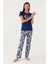 Belle Lacivert Kadın Kısa Kol Pijama Takımı 3