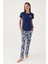 Branch Lacivert Kadın Kısa Kol Pijama Takımı 1