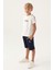 Lisanslı With Sleeve Detail Krem Erkek Çocuk Bermuda Takım 1