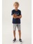 Lisanslı Clothıng Koyu Indigo Erkek Çocuk Bermuda Takım 3