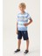 Lisanslı Kangaroo Pocket Indigo Erkek Çocuk Bermuda Takım 3