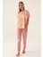 Pink Somon Kadın Kısa Kol Pijama Takımı 1