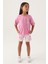 Lisanslı Heart Printed Pembe Kız Çocuk Şort Takım 1