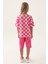 Lisanslı Plaid Toz Pembe Kız Çocuk Kapri Takım 5