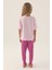 Lisanslı Printed Mor Kız Çocuk Pijama Takımı 5