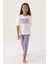 Lisanslı Floral Text Krem Kız Çocuk Pijama Takımı 1