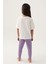 Lisanslı Floral Text Krem Kız Çocuk Pijama Takımı 5