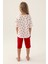 Lisanslı Heart Pattern Kırmızı Kız Çocuk Kapri Takım 5