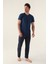 Short Koyu Indigo Erkek Pijama Takımı 2