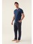 Detail Koyu Indigo Erkek Pijama Takımı 1