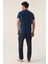 Detail Koyu Indigo Erkek Pijama Takımı 5