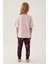 Cool Toz Pembe Kız Çocuk Pijama Takımı 5