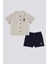 Lisanslı Striped Shirt Lacivert Erkek Bebek Takımı 1