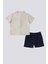 Lisanslı Striped Shirt Lacivert Erkek Bebek Takımı 3