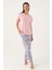 Leaf Pembe Kadın Kısa Kol Pijama Takımı 1