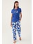 Mind Koyu Mavi Kadın Kısa Kol Pijama Takımı 1