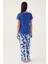Mind Koyu Mavi Kadın Kısa Kol Pijama Takımı 5